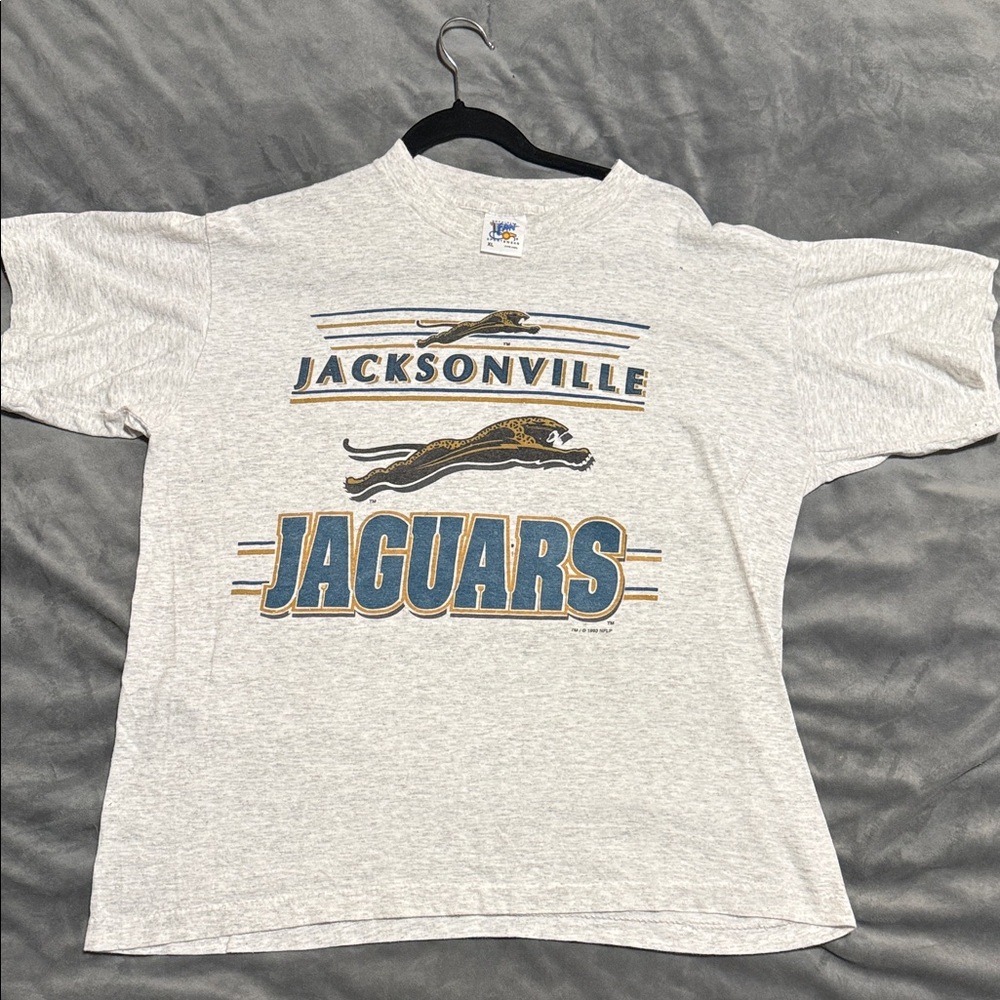 1993 Jacksonville Jaguars NFL Tee - Gray with Teal & Gold Logo
